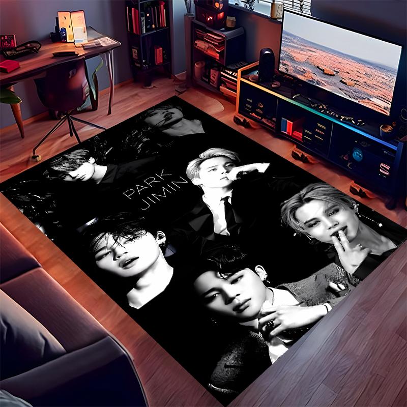 1pc Jin singer2 Print Area Rug - Soft, Washable Non-Slip Indoor Mat for Office Chairs, Living Room, Home Office Decorative Rug
