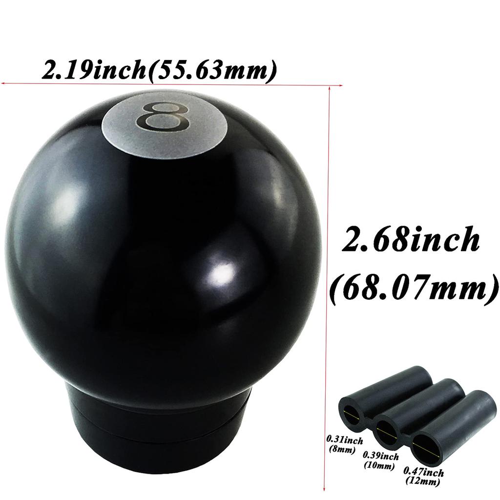 Abfer Car Shift Knob Billiard Shape Shifter Head Replacement Car Interior Accessories Most Automatic Transmission, Black