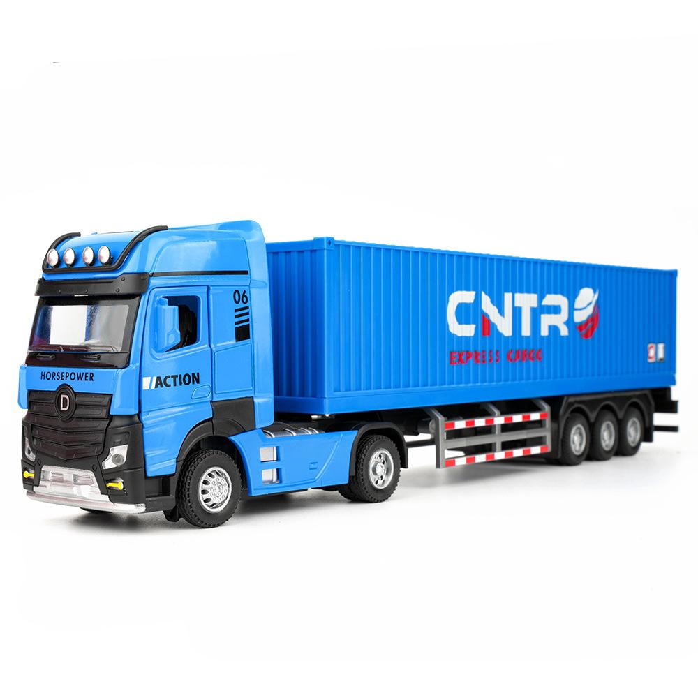 1/50 Diecast Metal Container Truck Transport Car Model Alloy Engineering Transport Truck Vehicle Semi Trailer Car Model Kids Toy