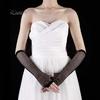 Lady Disco Dance Costume Fishnet Gloves Black