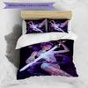 KPOP Hunter 3-teiliges Bettwäsche-Set Bettbezug Verschluss Enthält 1 Bettbezug & 2 Kissenbezüge für Alle Jahreszeiten Schlafzimmer Zuhause Wohnheim Dekor