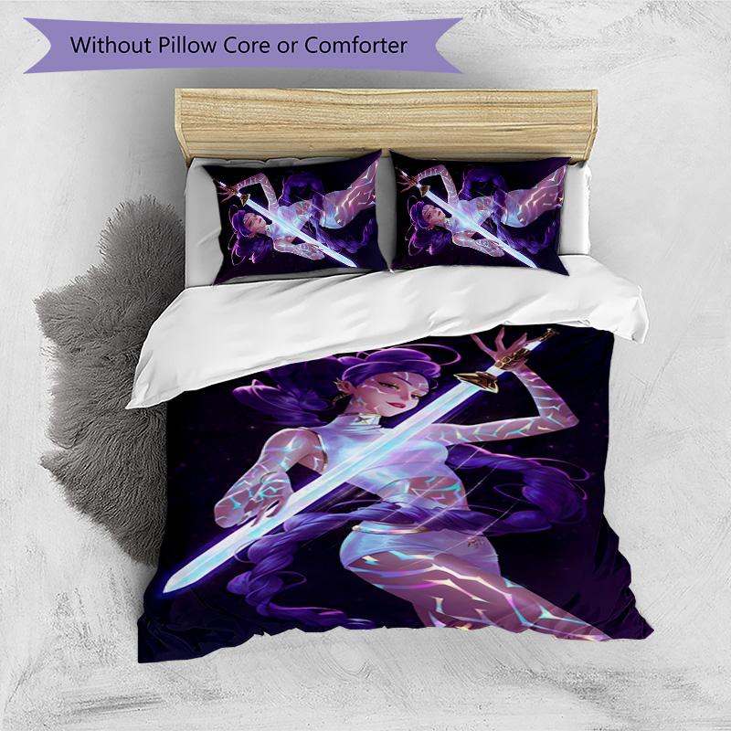 KPOP Hunter 3-teiliges Bettwäsche-Set Bettbezug Verschluss Enthält 1 Bettbezug & 2 Kissenbezüge für Alle Jahreszeiten Schlafzimmer Zuhause Wohnheim Dekor