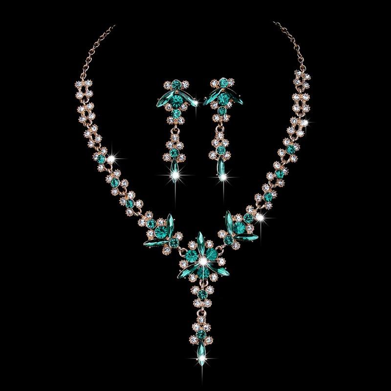 BLINGBAY Women's Jewelry Set Fairycore Romantic Wedding Bridal Accessories Retro Rhinestones Elegant Necklace Earrings Set Women's Modern Jewelry Gift
