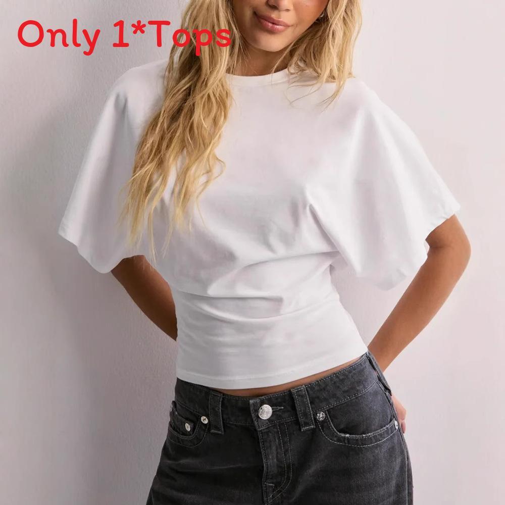 Minimalist Cotton T Shirt With Short Sleeves For Casual Summer Wear