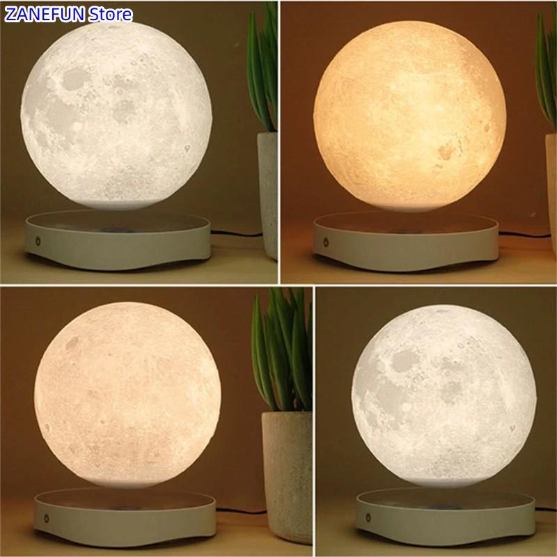 Levitating Luna Maglev Moon Lamp Night Light Mirror Base 3D Printing Moon 18cm 3 Colors Great Gift for Christmas Birthday