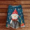 Women's Fashion Christmas Print Lightweight Sweater Casual Long-Sleeve Knit Pullover Top