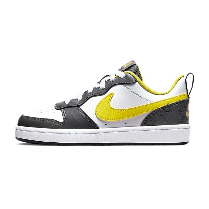 Nike Court Borough Low 2 SE  White Yellow Strike GS Sneakers DO6688-100 35.5
