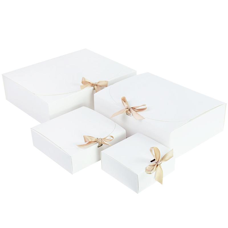 5Pcs White Kraft Paper Gift Box Wedding Birthday Party Hnadmade Cookie Candy Storage Packaging Box Christmas Decoration for Home