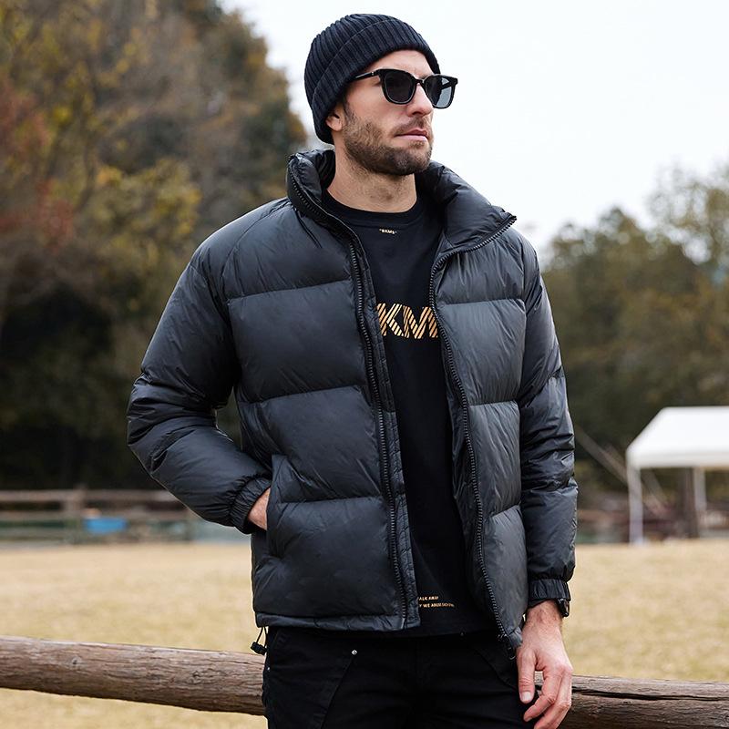 

Down jacket men s winter new top jacket casual Korean version of winter fashion stand-up collar bread jacket jacket M