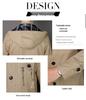Men's Mid-Length Hooded Jacket - 100% Cotton, Casual Spring/Autumn Trench Coat