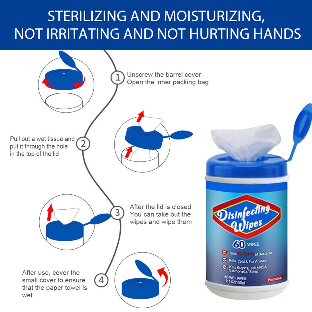 Disinfecting Wipes Bulk Hand Wipes 60 Sheet/Bucket Travel Size Cleaning