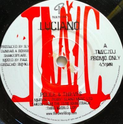 

7inch Record LUCIANO (2) - Police & Thieves / Capone s Theme TWC7DJPROMO Palm Pictures 1999 US Reggae, Ska & Dub Used