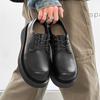 Black Platform Derby Shoes, New Niche Heightening Casual Leather Shoes, British Commuter Big Head Shoes