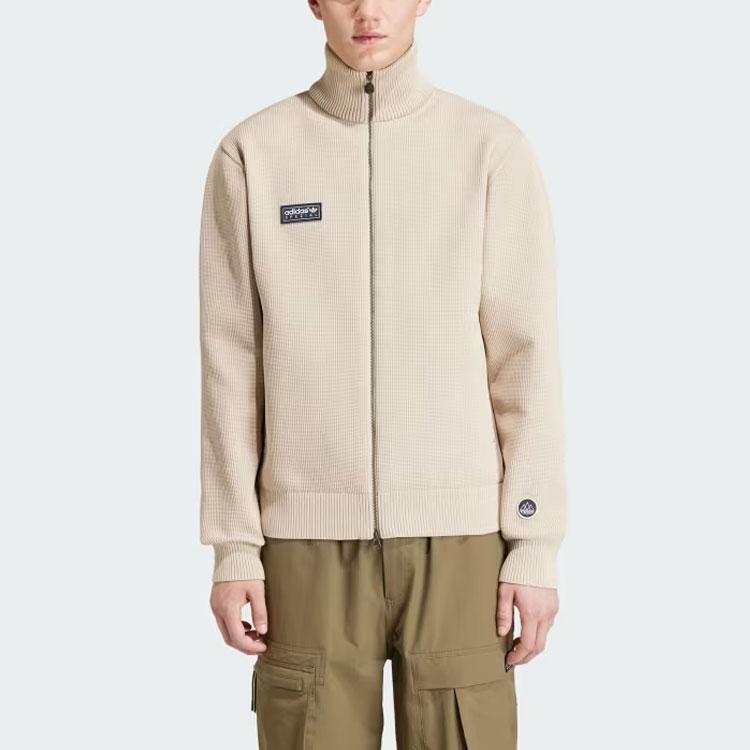 Adidas Originals X Spezial Lawton Track Top Solid Color Logo Knit Long Sleeve Jacket Men jackets Light-Khaki IN6757