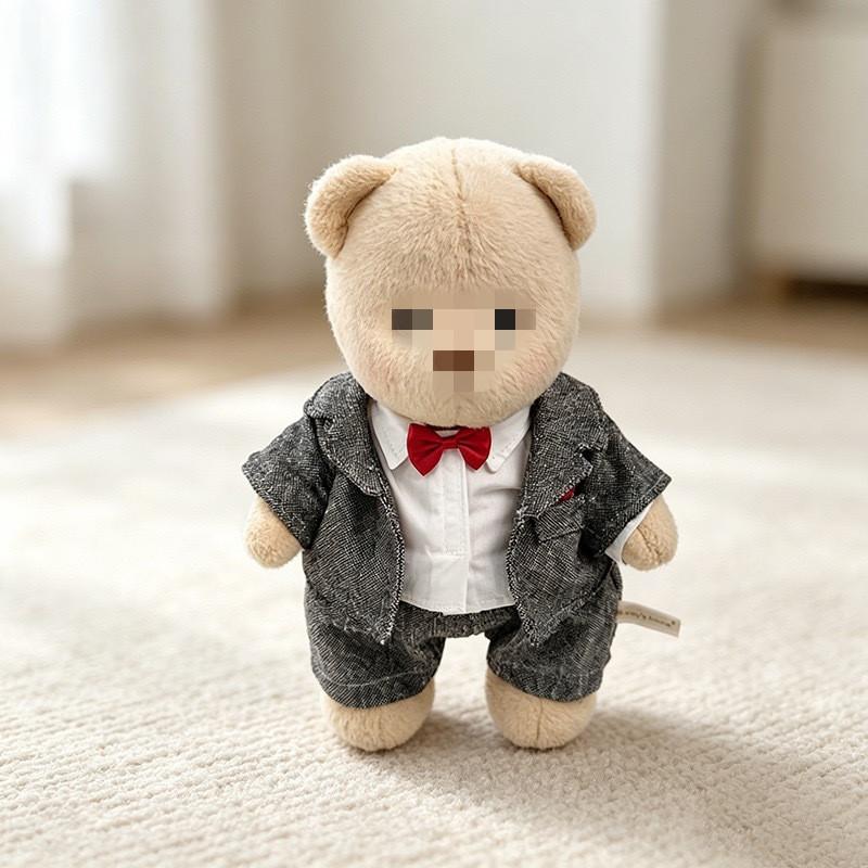 [Cloth Only] 30CM Medium-sized Lina Joint Bear Fur Plush Doll Clothing Pearl pink Rose Bouquet Doll Accessory
