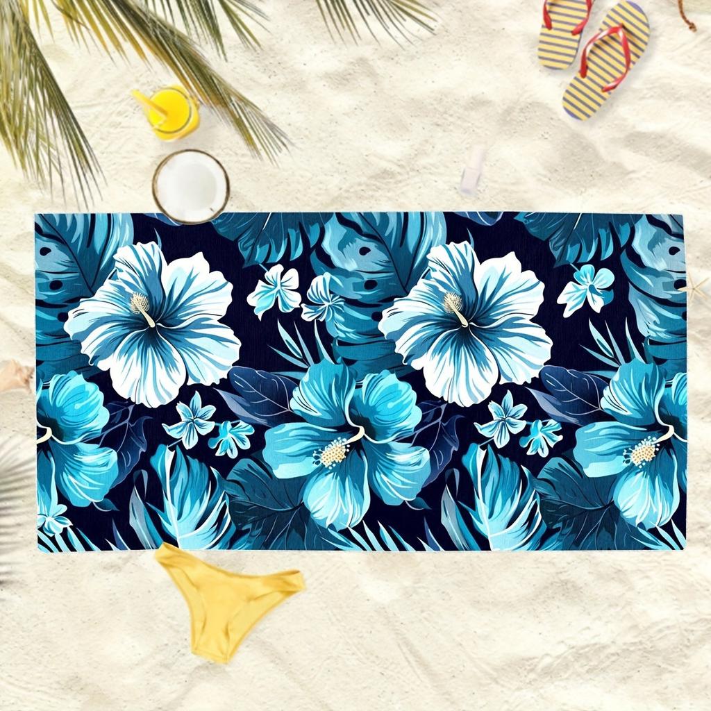Blumenmuster Strandtuch Weich Schnelltrocknend Mikrofaser Saugfähig Badetuch zum Schwimmen Reisen Camping Pool Wesentliches Handtuch