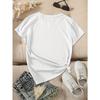 European Size Women's Valentine's Day Red Heart Print Short-Sleeve T-Shirt - Vintage Round Neck Blouse