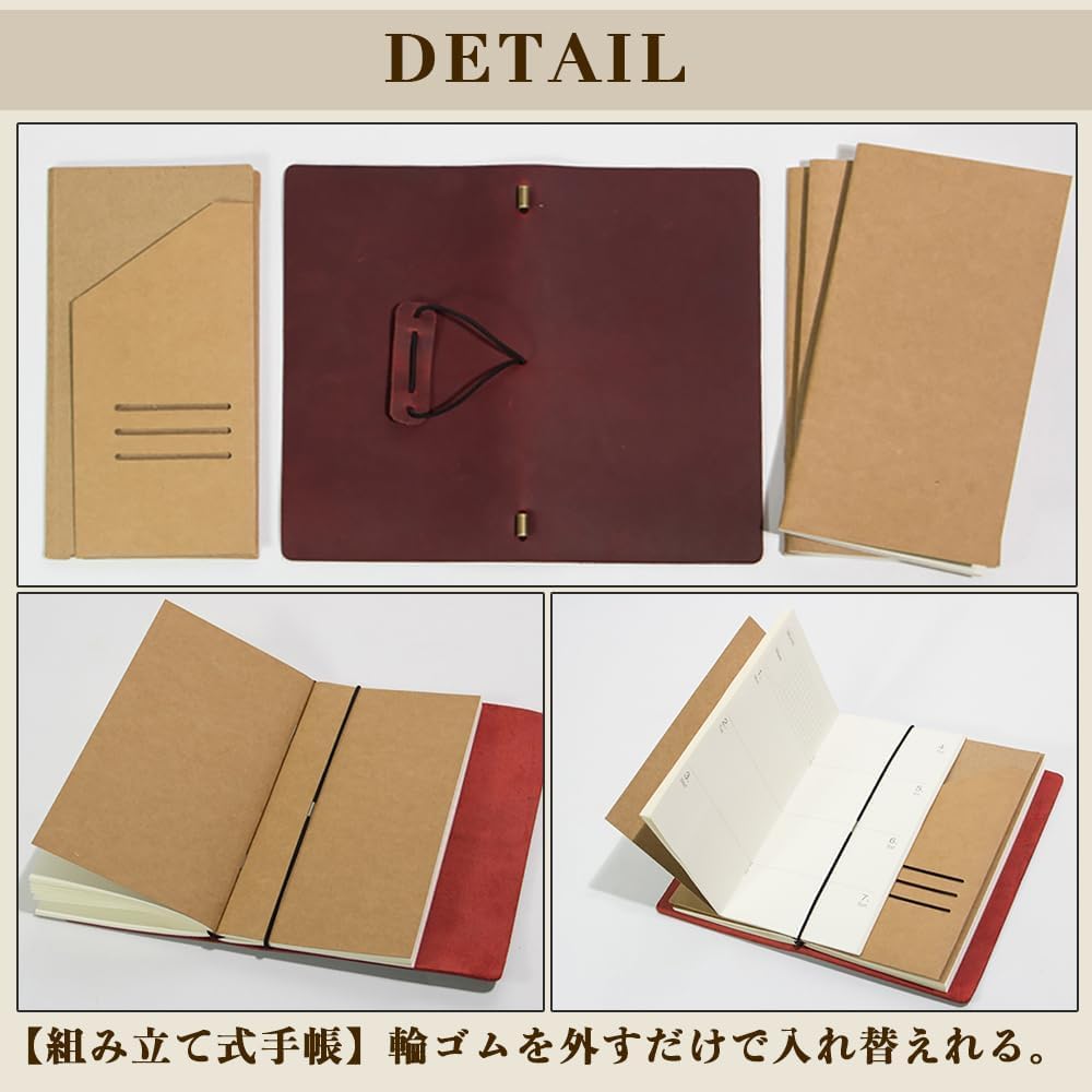 ROTERDON System Genuine Memo 2026 Passport Assembly S Notebook, Leather, Pad, Journal, Leather, Handmade, Type, Multi-Type (Brown, Size)