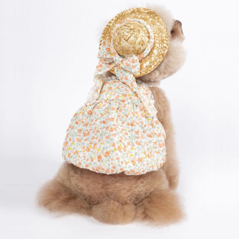 Flower Balloon Sleeveless One-Piece Dog Summer Clothes Coral