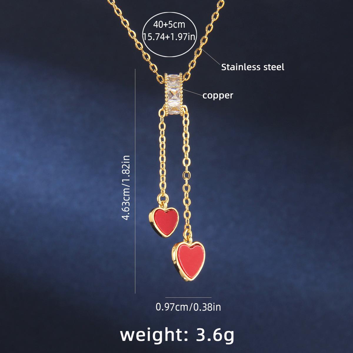 

Медная цепочка-воротник Shell Love, милое женское ожерелье с бахромой в форме двойного персикового сердца из 18 карат