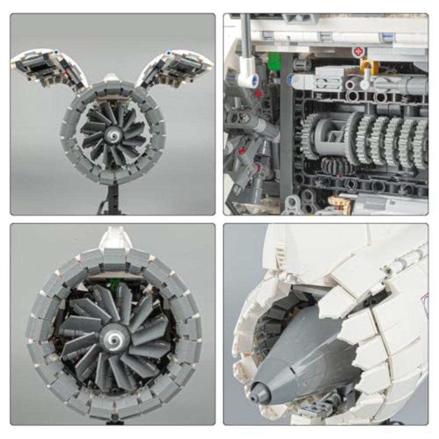 Aircraft Turbofan Turbojet Engine Model Kit That Works Build Your Own Engine for Adults MOC133571 DIY Simulation Engine Designe