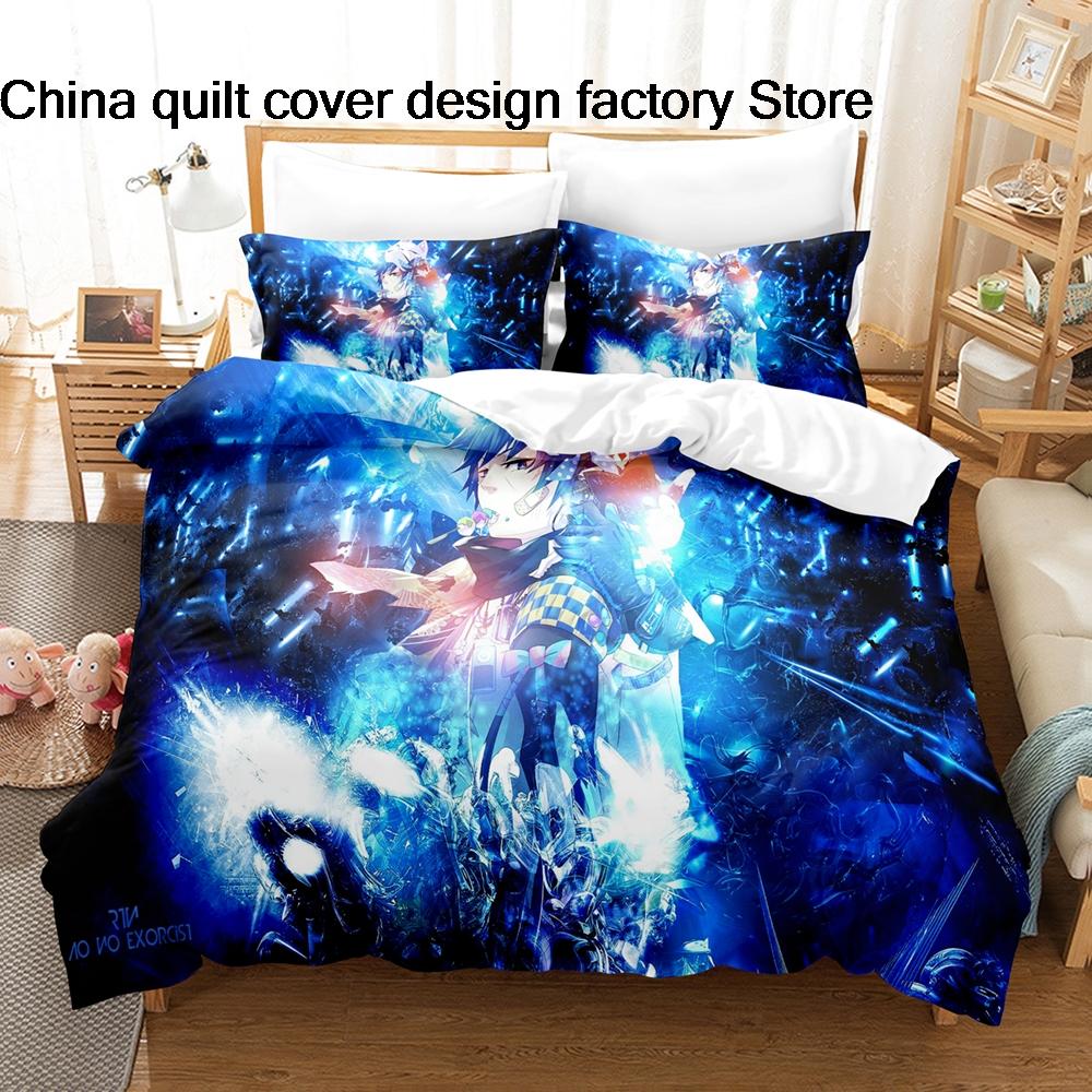 Bed linen 3D Print Anime Bedding Set 3Pcs Shonen Manga Duvet Cover Set with Pillowcases for Teens Fans Bedroom Decor bedding