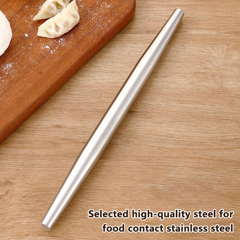Rouleau à pâtisserie en acier inoxydable, ustensiles de cuisine, rouleau de pâte, cuisson de Pizza, nouilles, biscuits, boulettes, outil de cuisson antiadhésif, 1 pièce