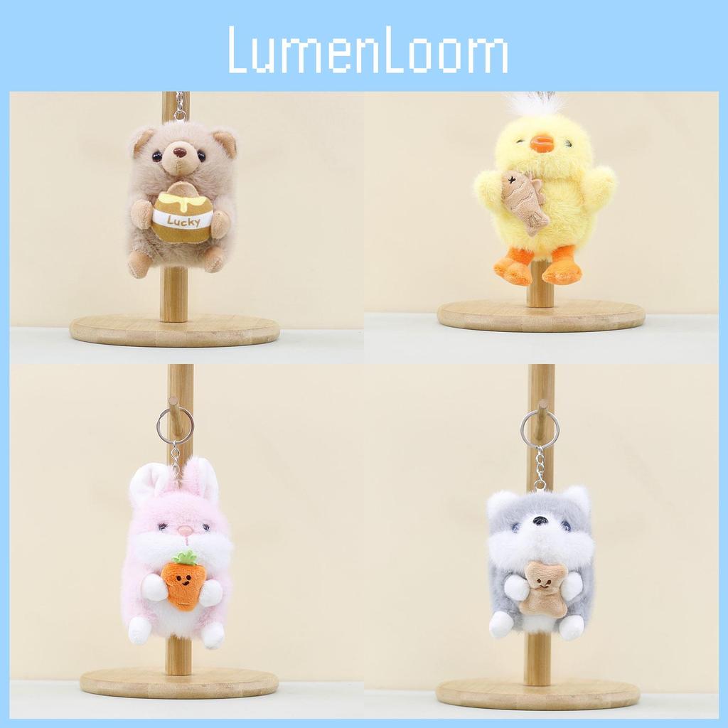 Charming Plush Animal Keychain Adorable Dog Cute Bunny Chick And Bear Doll