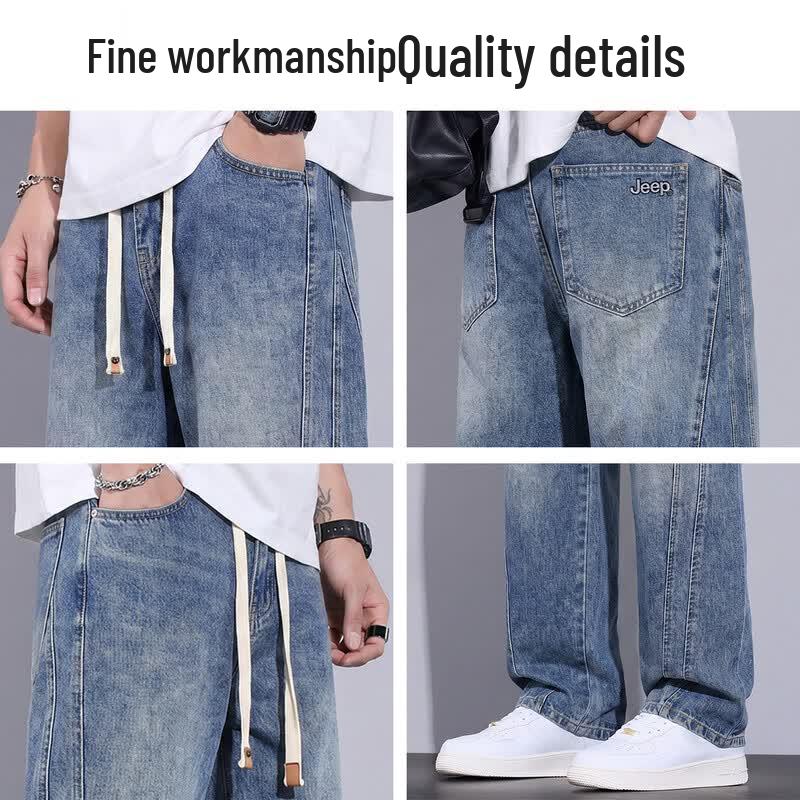 JEEP Men's Loose Fit Straight Leg Denim Jeans