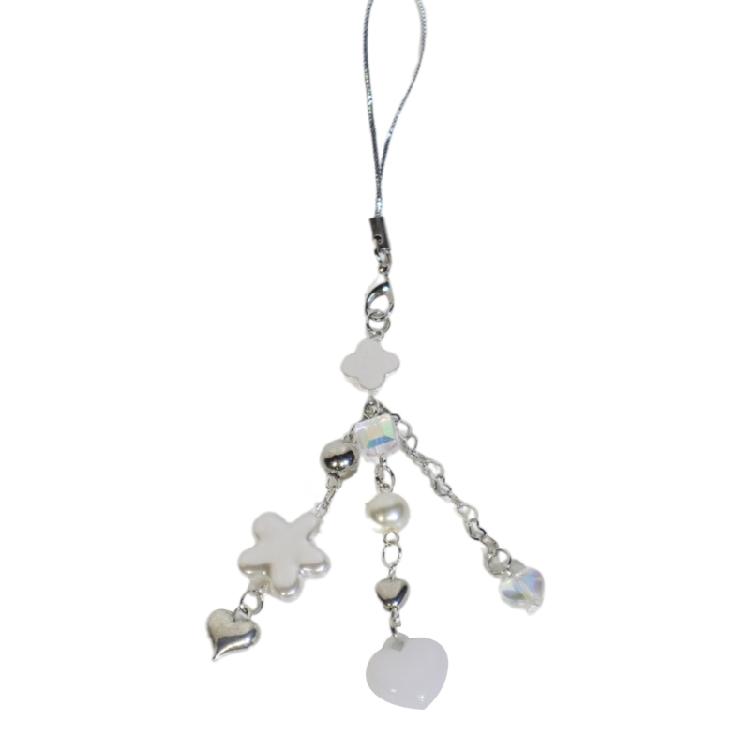 Elegant Beaded Mobile Phone Lanyard Handmade Beaded Keyring Accessory for Women