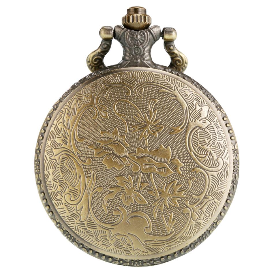 Vintage Bronze Late Sleeping Man Necklace Quartz Pocket Watch Clock Chain Men Women