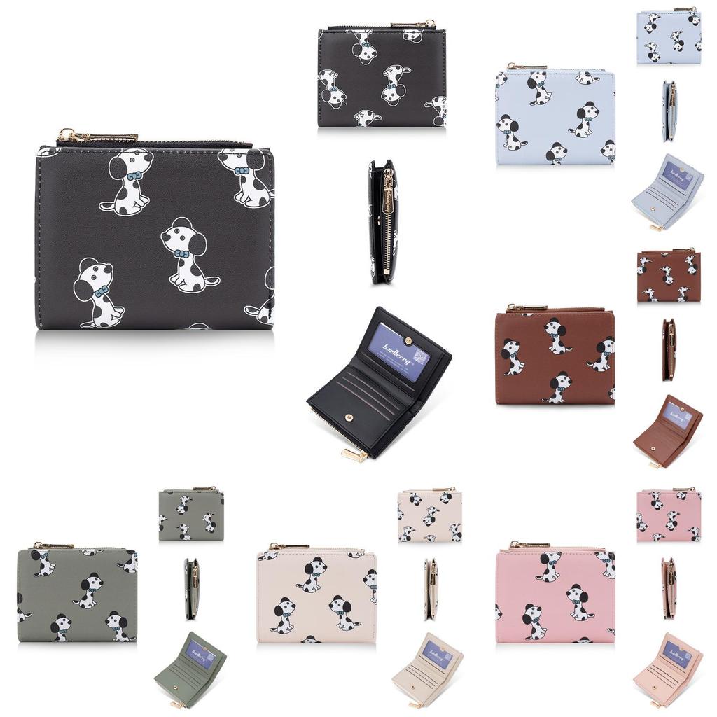 Dog Print Wallet For Women With Rfid Blocking And Zipper Pocket For Daily Use