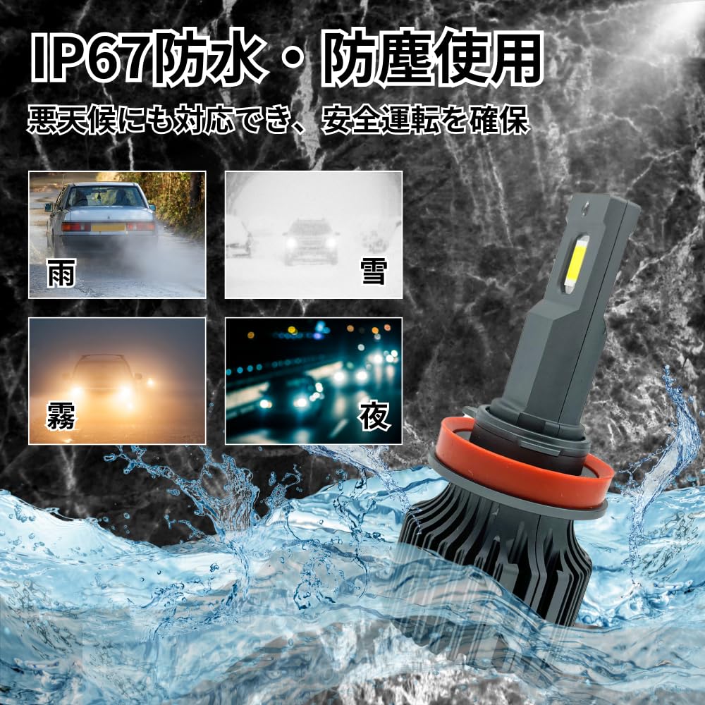 LED Headlight, Fog Lamp, Bulb, Compatible with H8, H9, H11, Super Explosive Light, 8000