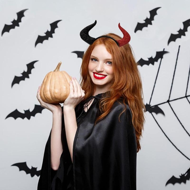 Fashion Devil Horns Headband,Devil Costume for Women Girls,Halloween Fancy Dress Cosplay Hairband