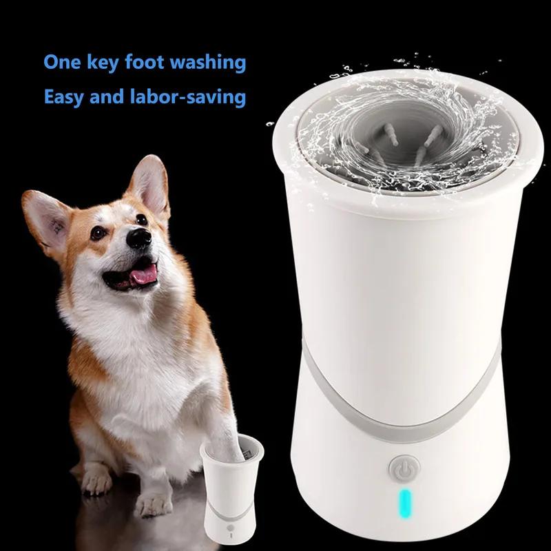 

Automatic Electric Pet Foot Washer Cup Portable Dog Paw Cleaner Machine for Cats Dogs Quick & Easy Pet Foot Cleaning Device темно-коричневого кольору