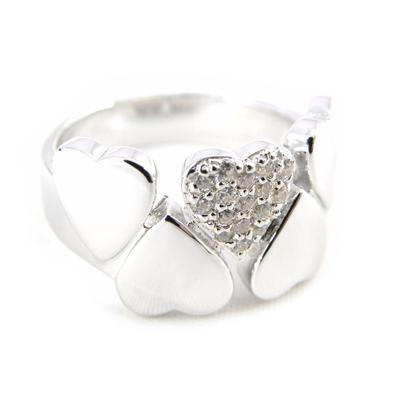 Silberring 'Love' weiß