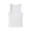 Womens Slim Fit Sleeveless Crop Top High Stretch Solid Color Tank Layering