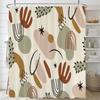 Modern Abstract Print Shower Curtain Bathroom Fabric Polyester Waterproof Minimalist Line Shower Curtains Bath Decor with Hooks