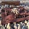 Jeu de société Hnefatafl, Échiquier Viking, Échiquier en Bois, Ensemble de Voyage Adulte/Enfant avec Boîte en Bois