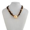 Adjustable Sea Star and Conch Pattern Cotton Cloth Necklace With Alloy Charm for Casual Outfits or Travel Accessories