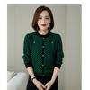 Autumn and Winter Fashionable Long-sleeved Plaid Contrast Button Cardigan Sweater Loose Bottoming Sweater Top