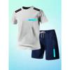 Outdoor Sports Outfit Men Summer Mesh Crew Neck Short Sleeve Tshirt Breathable Casual Shorts Set