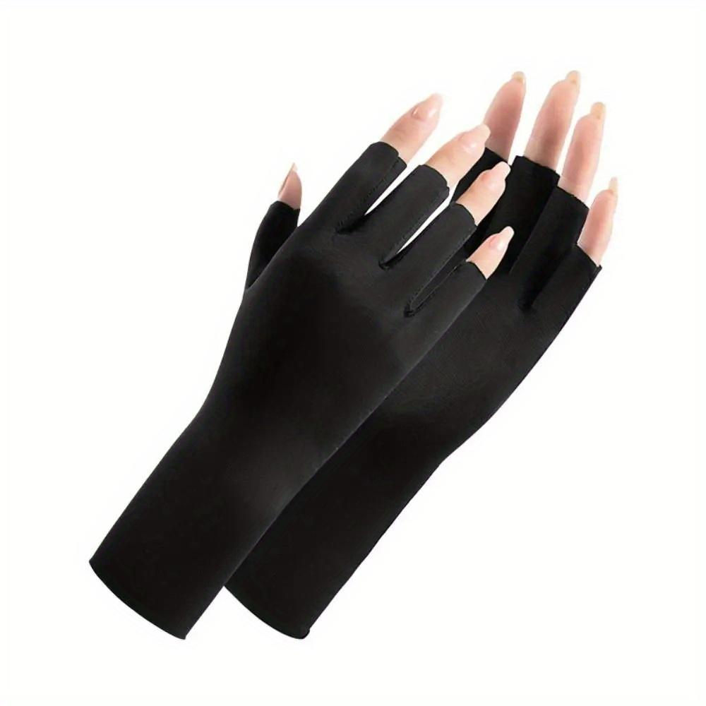 1 Pair Fingerless Gloves Summer Sunscreen Protection Multicolor Gloves Woman Driving Gloves Stretch Female Touchscreen