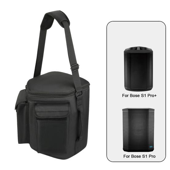 Speaker Storage Bag Travel Carrying Case with Shoulder Strap Zipper Closure Shockproof