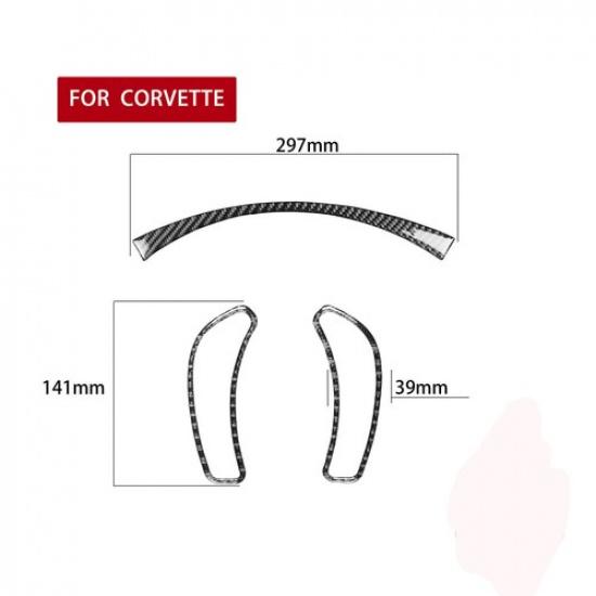 For Chevrolet Corvette C6 2005-2007 Carbon Fiber Inner Console Frame Cover Trim