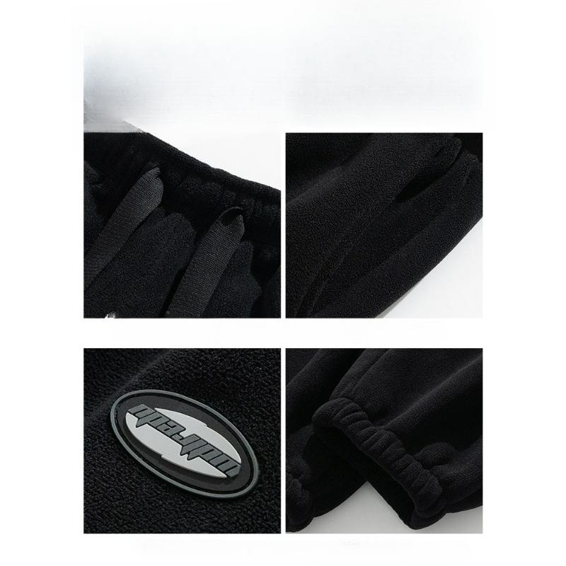 Plus Velvet Pants Men's Winter Warmth Thickened Lamb Fleece Sweatpants Loose Autumn and Winter Style Drawstring Sports and Leisure Trousers