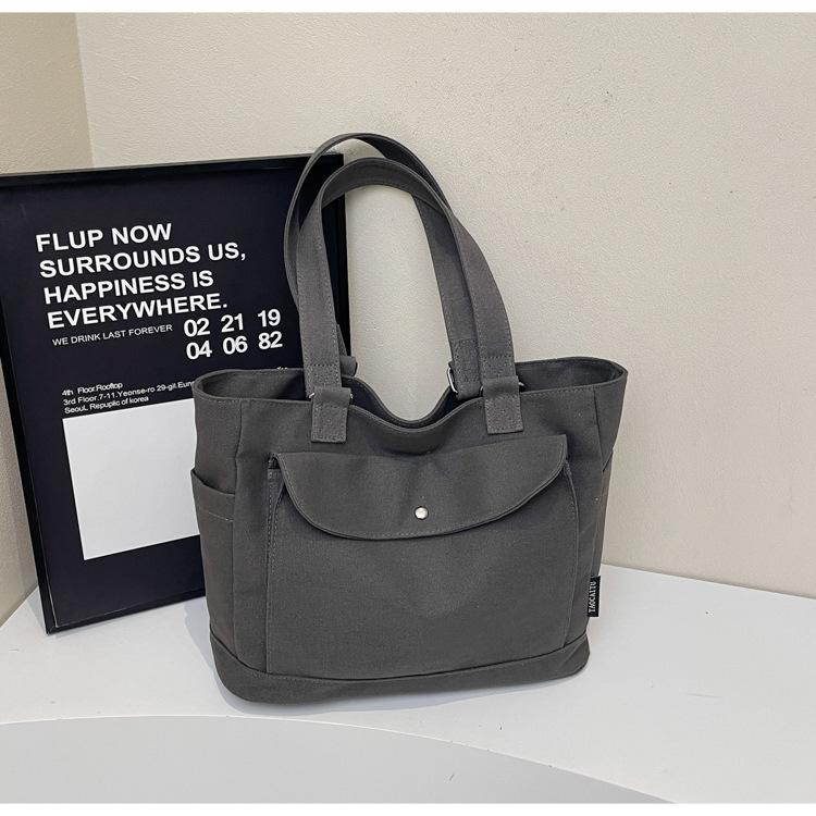 New Large-capacity Canvas Bag Women's Simple Versatile Tote Bag Literary Cloth Bag Commuter Shoulder Bag