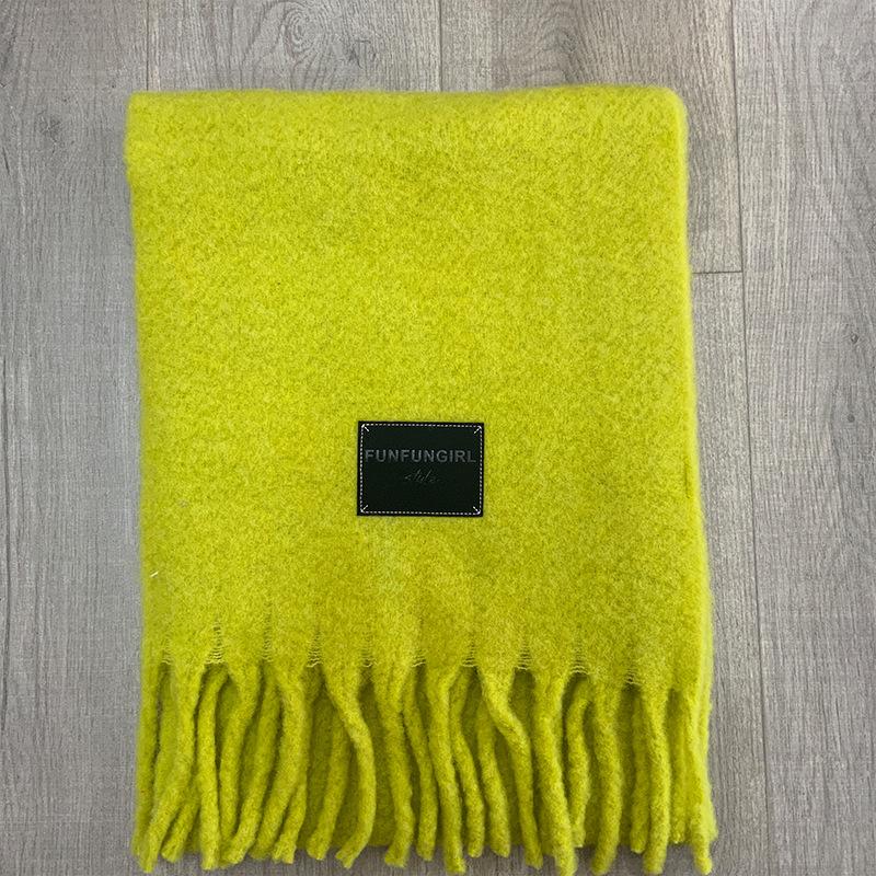 Autumn and winter Ankela red wool scarf women's new solid color thickened warm scarf high-end simple and versatile shawl