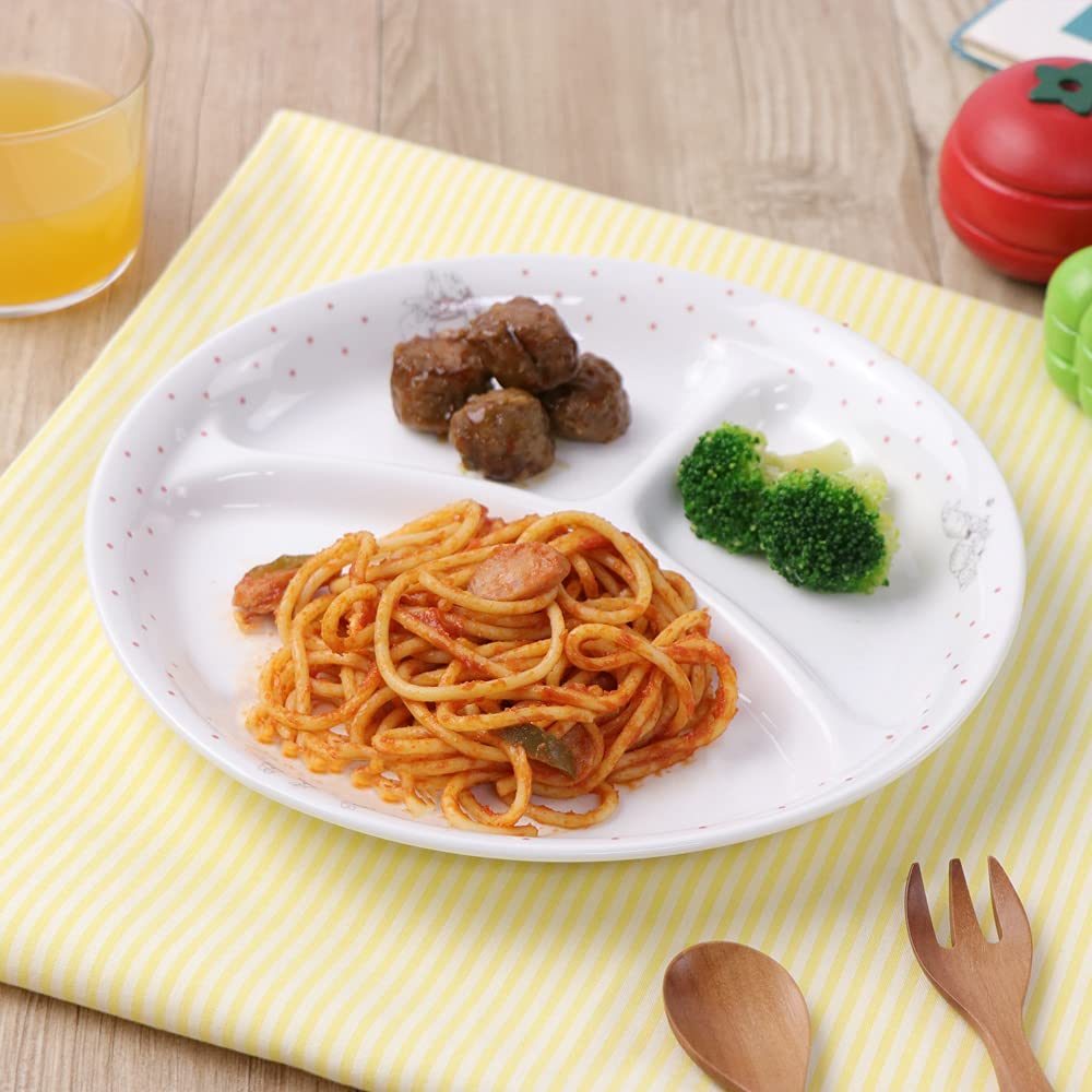 [22cm 3-Compartment Lunch Plate] Marukupage (Official) Excellent drainage, durable, suitable for children, dishwasher and microwave safe, ideal for da