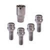 CARPONIT 4 Écrous Antivol Conique Modèle A - M12 X 1,25 X 26 Mm - Chrome
